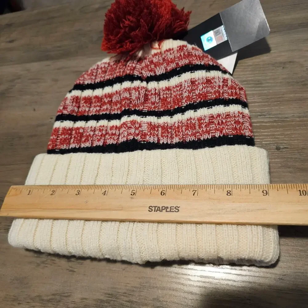 47 University of Oklahoma Sooners Beanie Hat Red OU Cuffed Ribbed Pom Pom Knit B